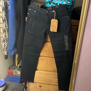 Ring of Fire dark blue distressed young men slim jeans,size 14 new with tags.
